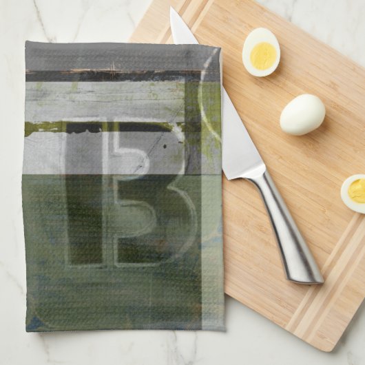 Moderne Malerei mit versammelten Buchstaben Geschirrtuch (Viertel Falte)