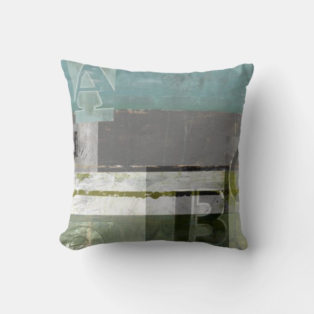 Moderne Malerei mit versammelten Buchstaben Kissen (Vorderseite)