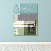 Moderne Malerei mit versammelten Buchstaben Leinwanddruck (Insitu (Holzboden))