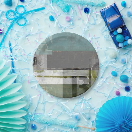 Moderne Malerei mit versammelten Buchstaben Pappteller (Party)