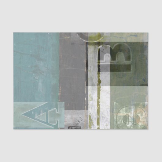 Moderne Malerei mit versammelten Buchstaben Seidenpapier (Vorderseite)