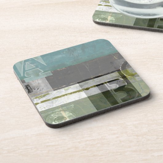 Moderne Malerei mit versammelten Buchstaben Untersetzer (Linke Seite)