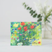 moderne Malerei, Mohnblumen unter der Sonne Postkarte (Stehend Vorderseite)