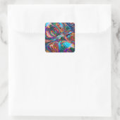 Moderne Malerei Quadratischer Aufkleber (Tasche)