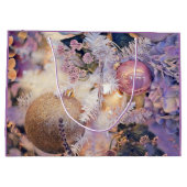 Moderne Malerei Weihnachtsbaum Lila Dekorationen Große Geschenktüte (Rückseite)