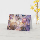 Moderne Malerei Weihnachtsbaum Lila Dekorationen Karte (Gelbe Blume)