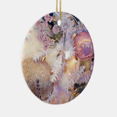 Moderne Malerei Weihnachtsbaum Lila Dekorationen Keramik Ornament (Rechts)