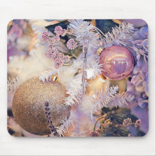 Moderne Malerei Weihnachtsbaum Lila Dekorationen Mousepad