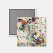 Moderne Malerei zum Thema Musik Magnet (Vorderseite/Rückseite)