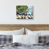 Moderne Malerlandschaft, Badeort, Boote Leinwanddruck (Insitu (Schlafzimmer))