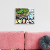 Moderne Malerlandschaft, Badeort, Boote Leinwanddruck (Insitu (Wohnzimmer))