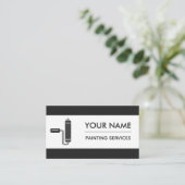 Moderne Malerwalzen Schwarz-Weiß-Pinsel Visitenkarte (Stehend Vorderseite)