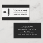 Moderne Malerwalzen Schwarz-Weiß-Pinsel Visitenkarte (Vorne/Hinten)