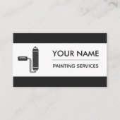 Moderne Malerwalzen Schwarz-Weiß-Pinsel Visitenkarte (Vorderseite)