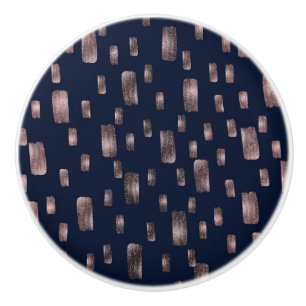 Moderne Malpinsel Rose Gold & Navy Blau Glanz Keramikknauf