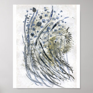 Moderne Maltechnik, Acryl und Pflanze Poster