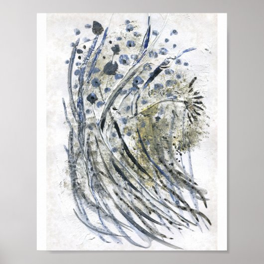 Moderne Maltechnik, Acryl und Pflanze Poster (Vorne)