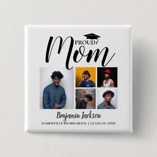 Moderne Mama | 5 FOTO ABSCHLUSS T - SHIRT Button (Vorderseite)