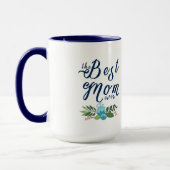 Moderne Mama aller Zeiten - Blauer Text und Design Tasse (Links)