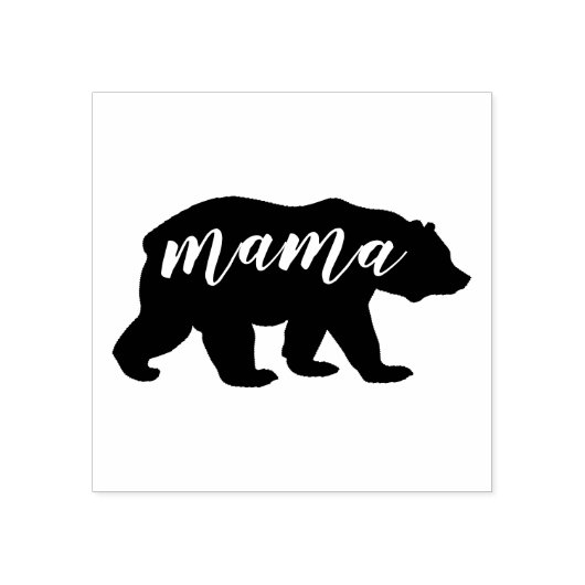 Moderne Mama Bear Script Silhouette Gummistempel (Prägung)