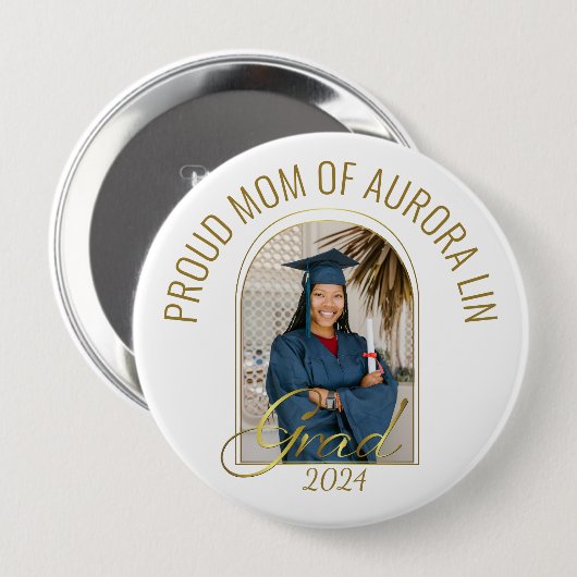 Moderne Mama des Grad Custom Foto Boho Button (Vorne & Hinten)