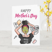 Moderne Mama Entspannung am Muttertag Karte (Gelbe Blume)