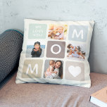 Moderne MAMA Foto Collage Muttertag Niedliche Fami Kissen<br><div class="desc">Mama Liebe! Unser modernes Muttertagskissen mit einer niedlichen Collage aus familiärem Foto. Personalisierte Freude für die Königin des Nestes. 👩 ‍ 👧 👦 #MomLove #FamilyBliss Wir Liebe dich, Mama! Modernes Foto-Collage-Kissen mit 4 Ihrer Lieblings-Fotos - und eine individuelle Botschaft in einer modernen, trendigen, gedämpften Atmosphäre. Ein wundervolles Geschenk für den...</div>