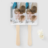 Moderne Mama Foto & Super Mama | Geschenk für Mama Fächer (Vorne und Hinten)