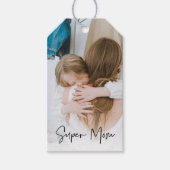 Moderne Mama Foto & Super Mama | Geschenk für Mama Geschenkanhänger (Vorderseite)