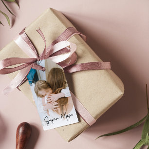Moderne Mama Foto & Super Mama Geschenk für Mama Geschenkanhänger