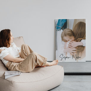 Moderne Mama Foto & Super Mama   Geschenk für Mama Leinwanddruck