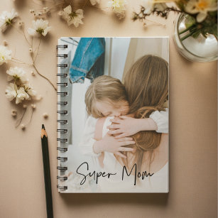 Moderne Mama Foto & Super Mama   Geschenk für Mama Notizblock
