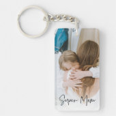 Moderne Mama Foto & Super Mama | Geschenk für Mama Schlüsselanhänger (Vorderseite)
