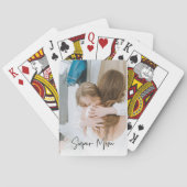 Moderne Mama Foto & Super Mama | Geschenk für Mama Spielkarten (Rückseite)
