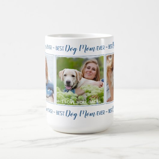 Moderne Mama für Hunde Personalisiert 3 Foto Kaffeetasse (Mittel)