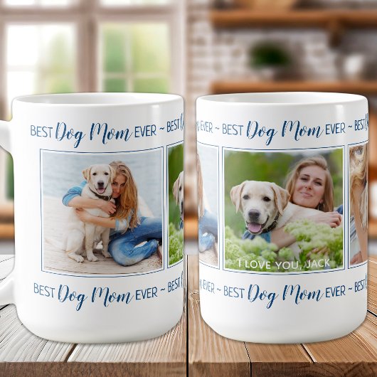 Moderne Mama für Hunde Personalisiert 3 Foto Kaffeetasse