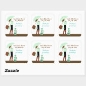 Moderne Mama (grün) Babydusche Gefälligkeitsaufkle Quadratischer Aufkleber (Blatt)