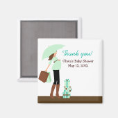 Moderne Mama (grün) Kinderdusche Gefallen Magnet (Vorderseite/Rückseite)