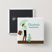 MODERNE MAMA (GRÜNE) NAME TAG Custom Button (Vorne & Hinten)