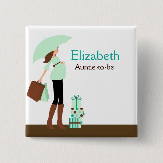 MODERNE MAMA (GRÜNE) NAME TAG Custom Button (Vorderseite)