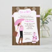 Moderne Mama Kinderdusche Einladung - Baby Girl! (Stehend Vorderseite)