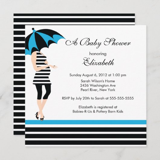 Moderne Mama Kinderdusche Einladungen (Vorne/Hinten)