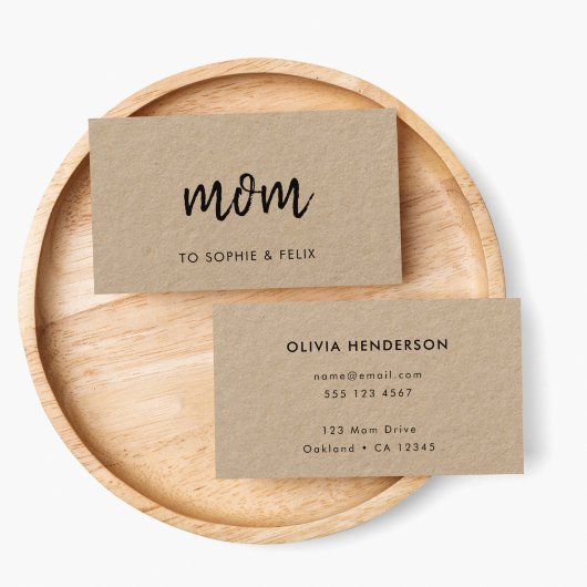 Moderne Mama | Kraft Rustic Mommy Contact Card Rabattkarte
