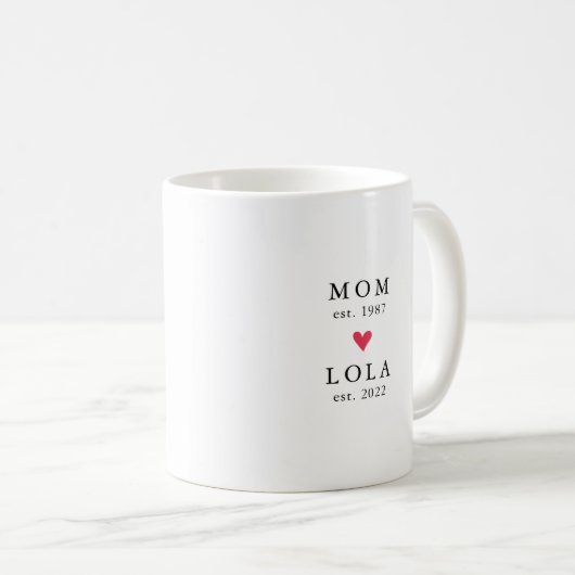 Moderne Mama | Lola Year Est. Tasse (VorderseiteRechts)