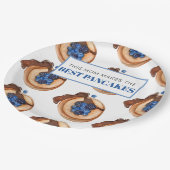 Moderne Mama macht das Beste aus Pancakes Pappteller (Schrägansicht)