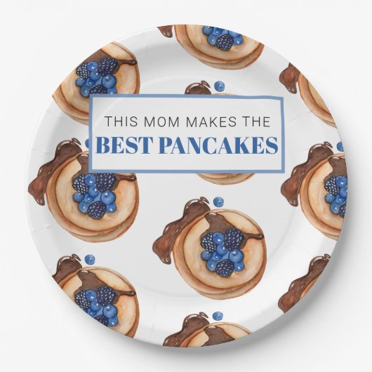 Moderne Mama macht das Beste aus Pancakes Pappteller (Vorderseite)