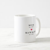 Moderne Mama | Mawmaw Year Est. Tasse (VorderseiteRechts)
