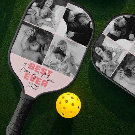 Moderne Mama mit dem besten je-Bonus | FotoCollage Pickleball Schläger