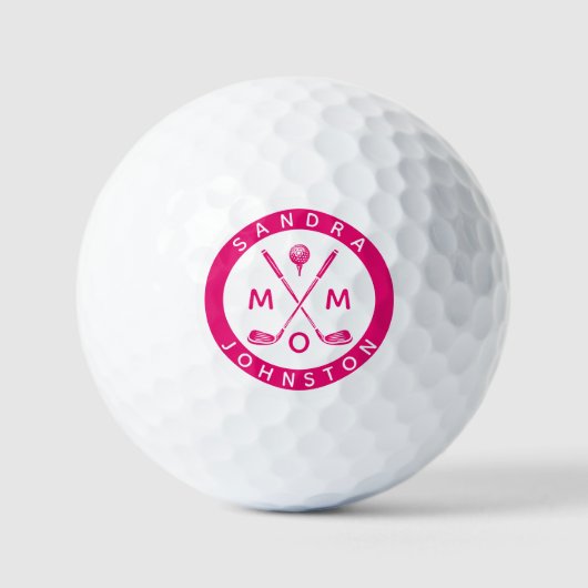 Moderne Mama Personalisiert Name Golf Lover Clubs Golfball (Vorderseite)