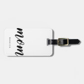 Moderne Mama Schwarz/Weiß Minimalistisch Gepäckanhänger (Vorderseite horizontal)